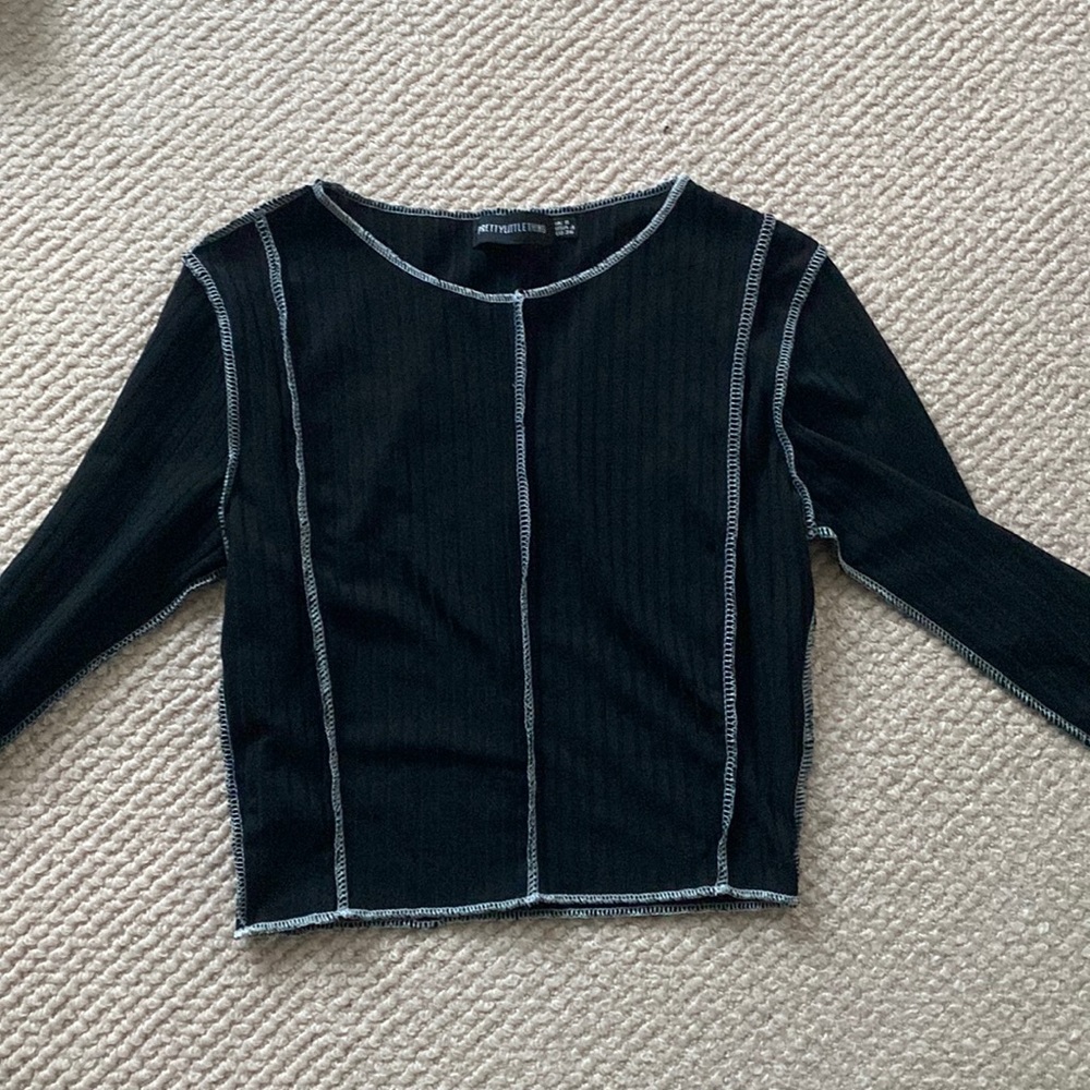 pretty little thing cropped long sleeve shirt